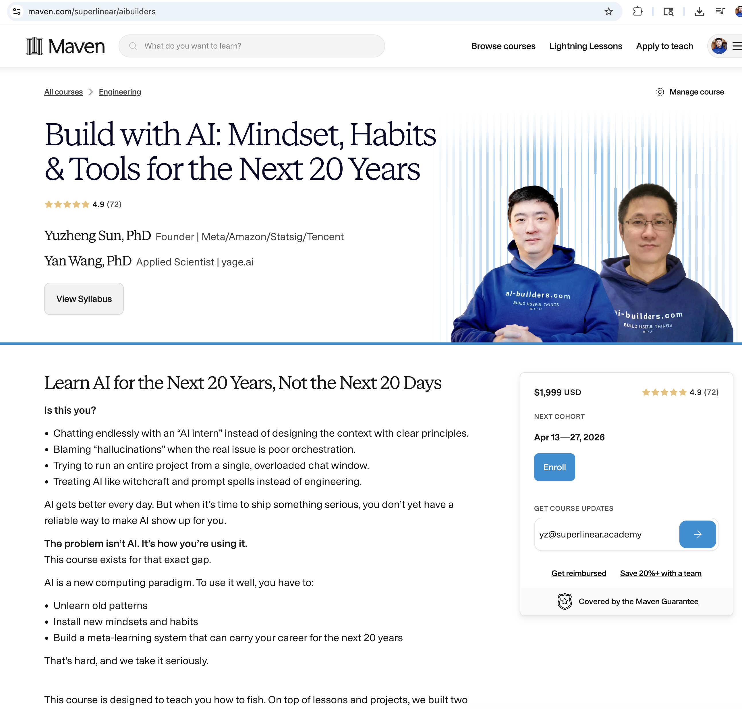 Build with AI Course on Maven